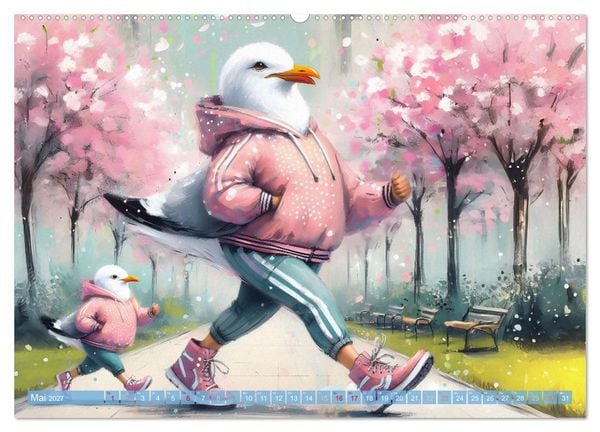 Produktbild: Die M&ouml;we Emma in Hamburg (Wandkalender 2027 DIN A2 quer), CALVENDO Monatskalender