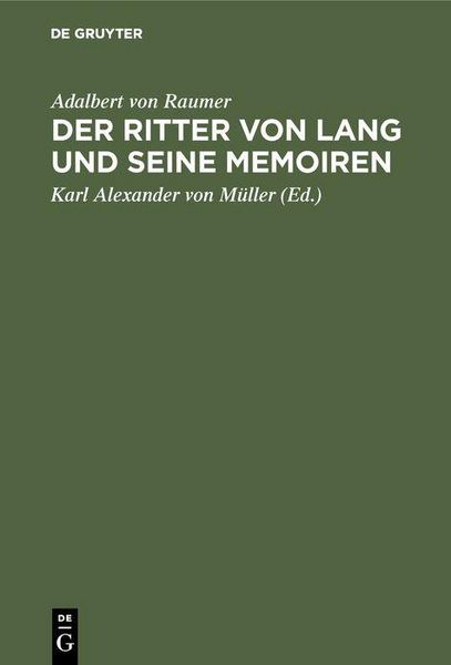 Produktbild: Der Ritter von Lang und seine Memoiren