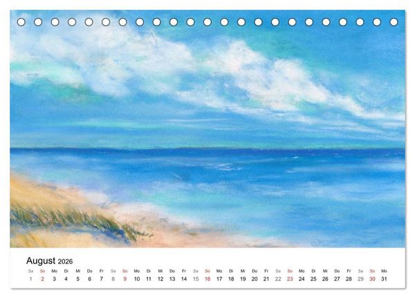 Produktbild: Das Meer in Pastellkreide (Tischkalender 2026 DIN A5 quer), CALVENDO Monatskalender