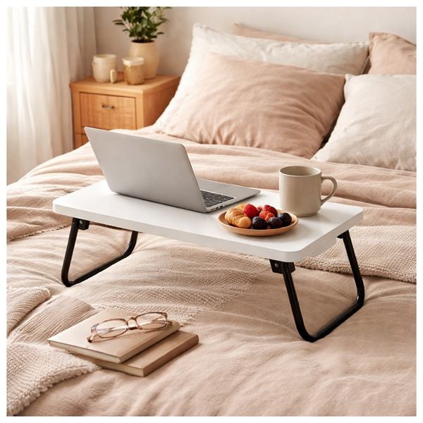 Produktbild: HTI-Living Laptoptisch Fr&uuml;hst&uuml;ckstablett f&uuml;rs Bett Wei&szlig; Laptoptisch Fr&uuml;hst&uuml;ckstablett f&uuml;rs Bett Wei&szlig;
