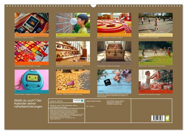 Produktbild: Wei&szlig;t du noch? Der Kalender deiner Kindheitserinnerungen. (Wandkalender 2026 DIN A2 quer), CALVENDO Monatskalender