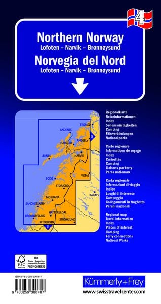 Produktbild: K&uuml;mmerly+Frey Regional-Strassenkarte 4 Nord-Norwegen 1:420.000