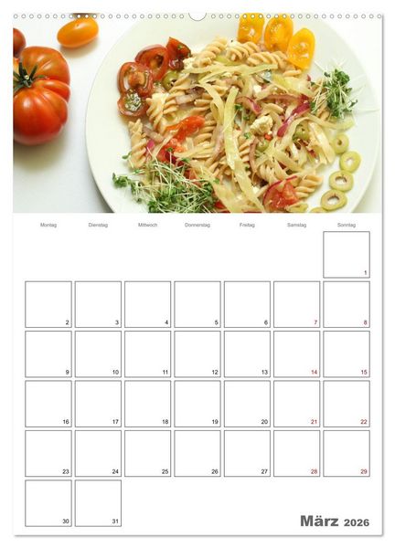 Produktbild: Pasta mit Gem&uuml;se (Wandkalender 2026 DIN A2 hoch), CALVENDO Monatskalender