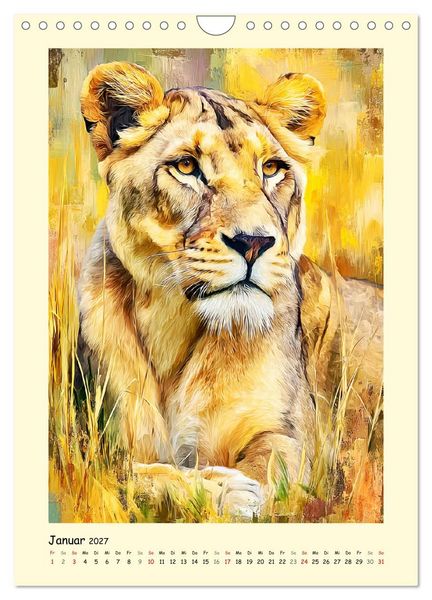 Produktbild: Raubkatzen. Moderne Paintings wilder Eleganz (Wandkalender 2027 DIN A4 hoch), CALVENDO Monatskalender