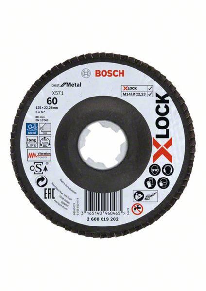 Bosch Accessories 2608619202 Fächerschleifscheibe Durchmesser 125 mm Bohrungs-Ø 22.23 mm 1 St.