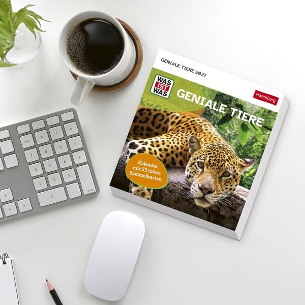 Produktbild: WAS IST WAS Geniale Tiere Postkartenkalender 2027 - Kalender mit 53 Sammelkarten