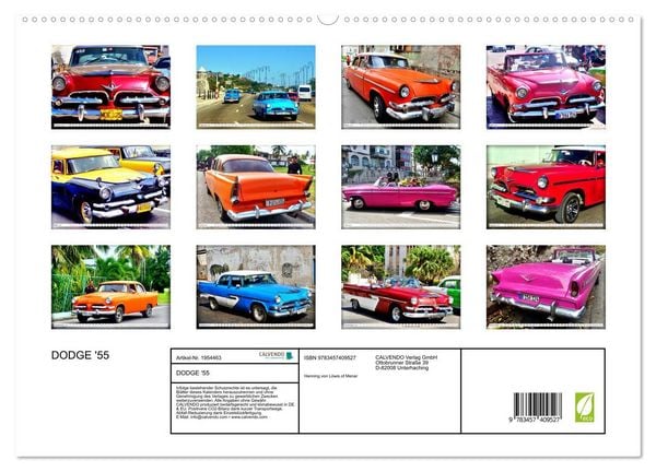 Produktbild: DODGE '55 (hochwertiger Premium Wandkalender 2026 DIN A2 quer), Kunstdruck in Hochglanz