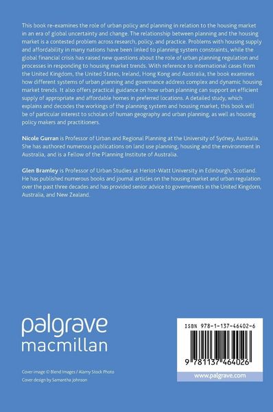 Produktbild: Urban Planning and the Housing Market