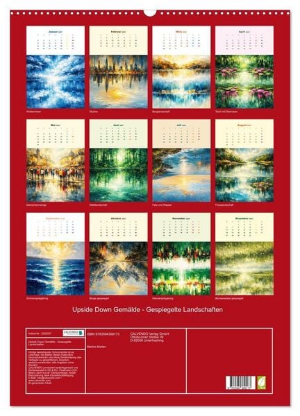 Produktbild: Upside Down Gem&auml;lde - Gespiegelte Landschaften (Wandkalender 2027 DIN A2 hoch), CALVENDO Monatskalender