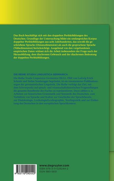 Produktbild: Die doppelten Perfektbildungen im Deutschen