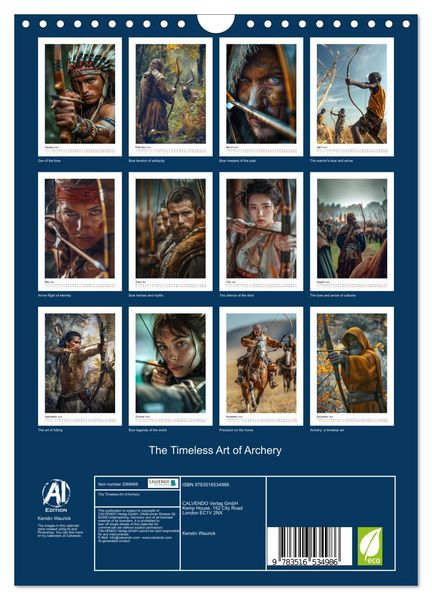 Produktbild: The Timeless Art of Archery (Wall Calendar 2026 DIN A4 portrait), CALVENDO 12 Month Wall Calendar