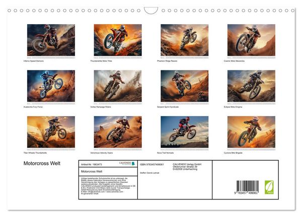 Produktbild: Motorcross Welt (Wandkalender 2026 DIN A3 quer), CALVENDO Monatskalender
