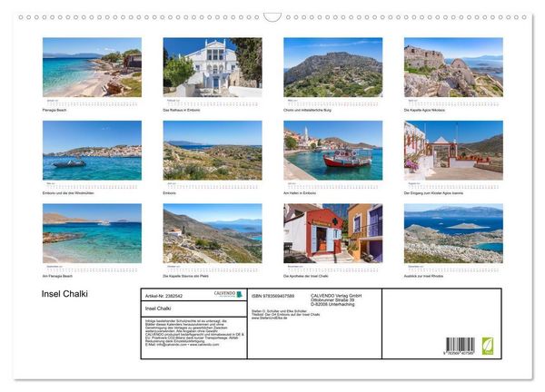 Produktbild: Insel Chalki (Wandkalender 2027 DIN A2 quer), CALVENDO Monatskalender