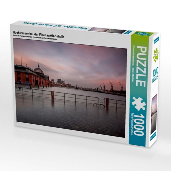 Produktbild: CALVENDO Puzzle Hochwasser bei der Fischauktionshalle 1000 Teile Puzzle quer | 1000 Teile Lege-Gr&ouml;&szlig;e 64 &times; 48 cm Foto-Puzzle f&uuml;r gl&uuml;ckliche Stunden