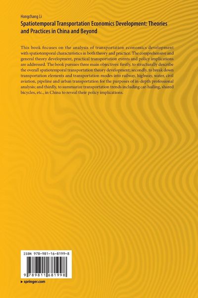 Produktbild: Spatiotemporal Transportation Economics Development: Theories and Practices in China and Beyond