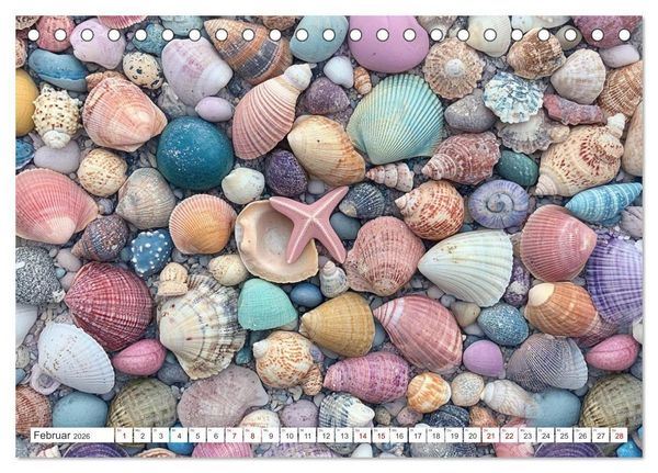 Produktbild: Sandgefl&uuml;ster und Muschelzauber (Tischkalender 2026 DIN A5 quer), CALVENDO Monatskalender