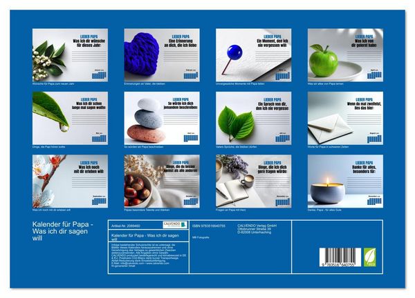 Produktbild: Kalender f&uuml;r Papa - Was ich dir sagen will (hochwertiger Premium Wandkalender 2026 DIN A2 quer), Kunstdruck in Hochglanz