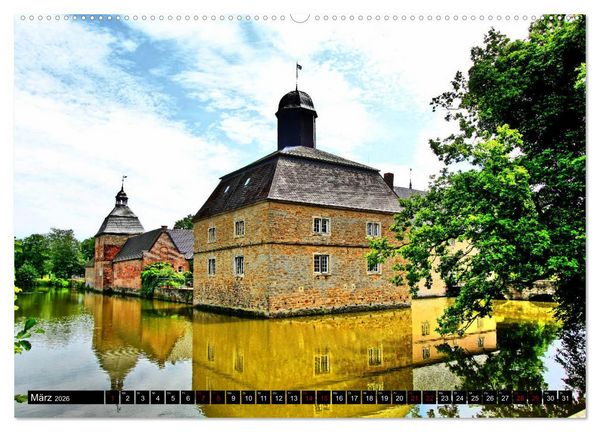 Produktbild: M&uuml;nsterland Romantik - Romantische Schl&ouml;sser und Wasserburgen (hochwertiger Premium Wandkalender 2026 DIN A2 quer), Kunstdruck in Hochglanz