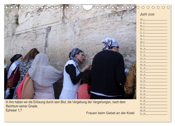 Produktbild: Jerusalem mit Bibelversen / Geburtstagsplaner (Wandkalender 2026 DIN A4 quer), CALVENDO Monatskalender