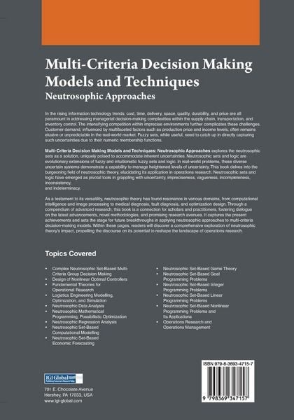 Produktbild: Multi-Criteria Decision Making Models and Techniques