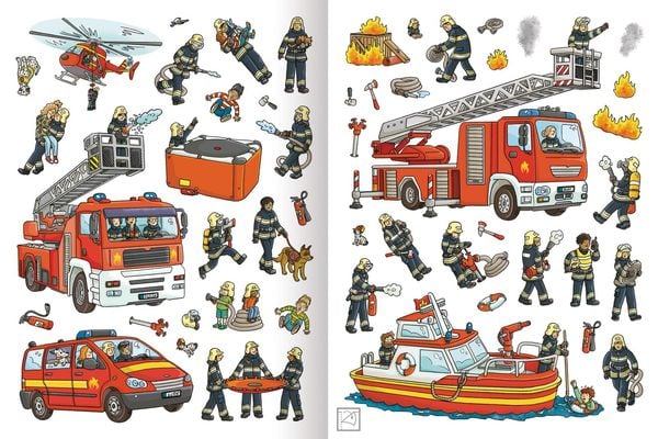 Produktbild: Erstes Stickern &ndash; Feuerwehr und Polizei im Einsatz