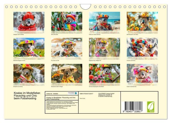 Produktbild: Koalas im Modefieber. Flauschig und Chic beim Fotoshooting (Wandkalender 2026 DIN A4 quer), CALVENDO Monatskalender