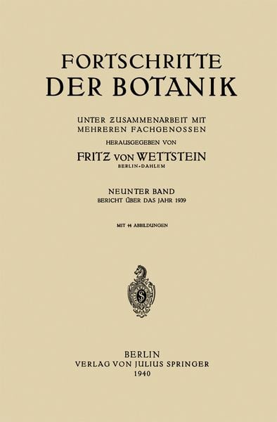 Fortschritte der Botanik, Taschenbuch von Fritz Wettstein, Springer Berlin, 9783642905698