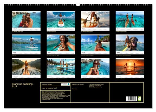 Produktbild: Stand up paddling - SUP (Wandkalender 2026 DIN A2 quer), CALVENDO Monatskalender