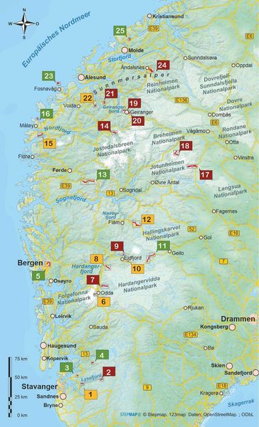 Produktbild: Fjordnorwegen 25 Touren zwischen Atlantik und Jotunheimen