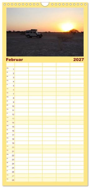 Produktbild: Familienplaner 2027 - Land Rover Defender - Unterwegs in Afrika mit 5 Spalten (Wandkalender, 21 x 45 cm) CALVENDO