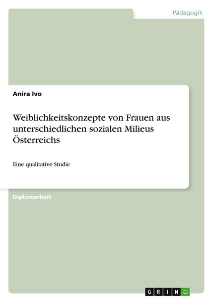 Produktbild: Weiblichkeitskonzepte von Frauen aus unterschiedlichen sozialen Milieus &Ouml;sterreichs