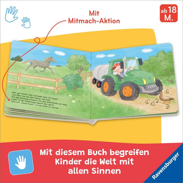 Produktbild: Fahr mit dem Traktor! Mein Bauernhof-Mitmachbuch