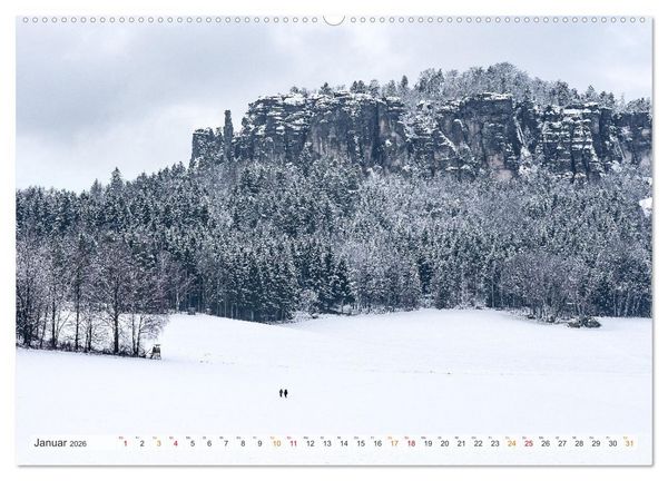 Produktbild: S&auml;chsische Schweiz - Wandern durch das Elbsandsteingebirge (Wandkalender 2026 DIN A2 quer), CALVENDO Monatskalender