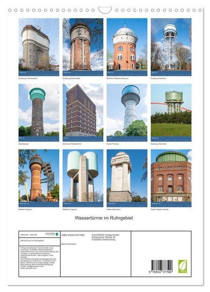 Produktbild: Wassert&uuml;rme im Ruhrgebiet (Wandkalender 2026 DIN A3 hoch), CALVENDO Monatskalender