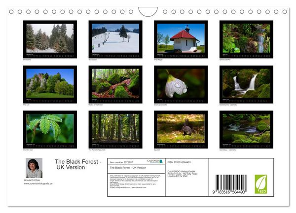 Produktbild: The Black Forest - UK Version (Wall Calendar 2026 DIN A4 landscape), CALVENDO 12 Month Wall Calendar