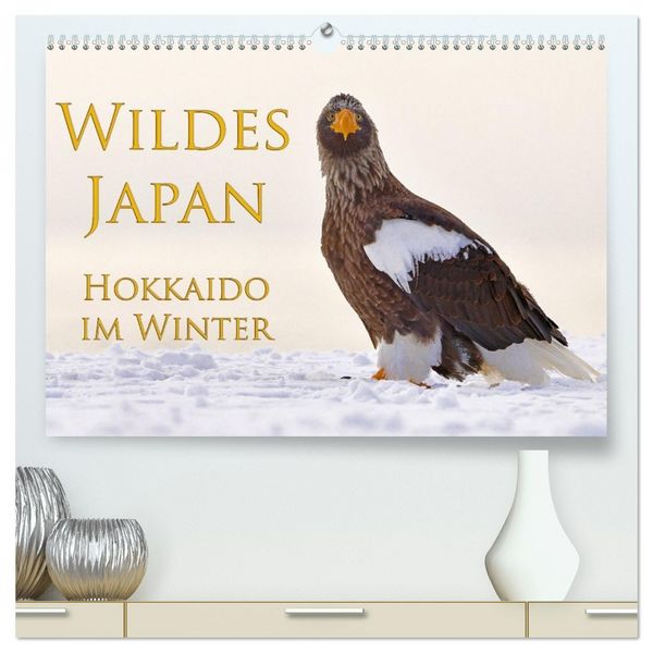 Wildes Japan - Hokkaido im Winter (hochwertiger Premium Wandkalender 2026 DIN A2 quer), Kunstdruck in Hochglanz