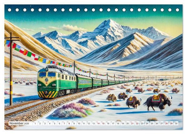 Produktbild: Faszination Eisenbahn - Lokomotiven und Landschaften der Welt (Tischkalender 2026 DIN A5 quer), CALVENDO Monatskalender