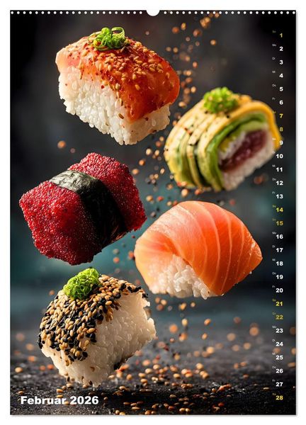 Produktbild: K&ouml;stliches Sushi (hochwertiger Premium Wandkalender 2026 DIN A2 hoch), Kunstdruck in Hochglanz