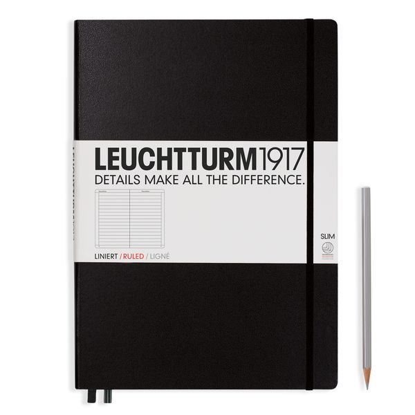 Produktbild: Notizbuch Slim Master A4+ liniert schwarz