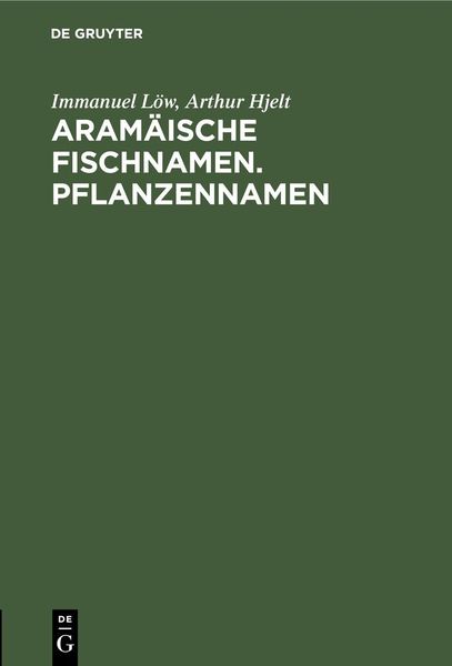 Produktbild: Aram&auml;ische Fischnamen. Pflanzennamen