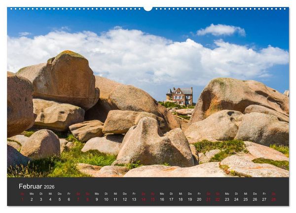 Produktbild: C&ocirc;te de Granit Rose - Ein K&uuml;stenbereich in der Bretagne (Wandkalender 2026 DIN A2 quer), CALVENDO Monatskalender