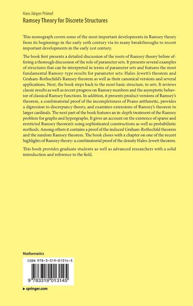 Produktbild: Ramsey Theory for Discrete Structures