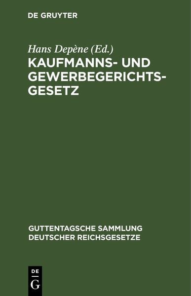 Produktbild: Kaufmanns- und Gewerbegerichtsgesetz