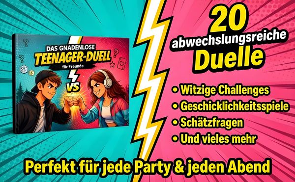 Produktbild: Das gnadenlose Duell-Buch f&uuml;r Teenager - 1 gegen 1 Spiele f&uuml;r Teenies