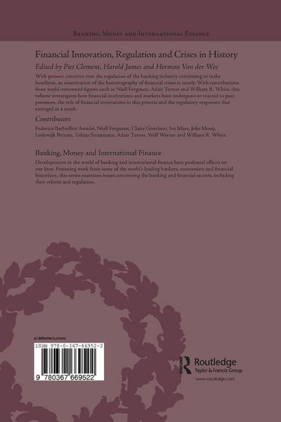 Produktbild: Financial Innovation, Regulation and Crises in History