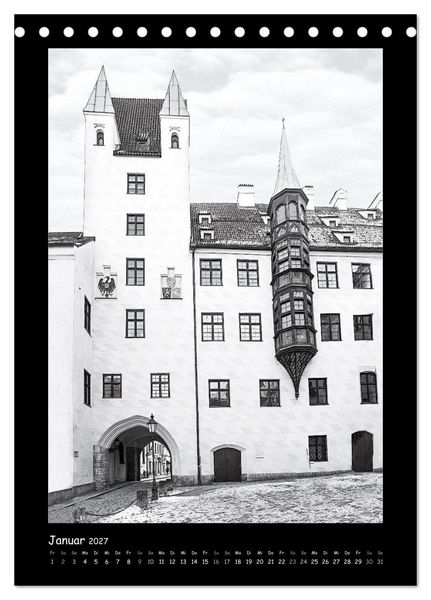 Produktbild: Liebenswertes M&uuml;nchen 2027 - Stilisierte Fotografien in schwarzwei&szlig; (Tischkalender 2027 DIN A5 hoch), CALVENDO Monatskalender