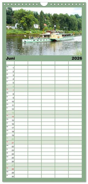 Produktbild: Familienplaner 2026 - Pirna - Tor zur S&auml;chsischen Schweiz mit 5 Spalten (Wandkalender, 21 x 45 cm) CALVENDO