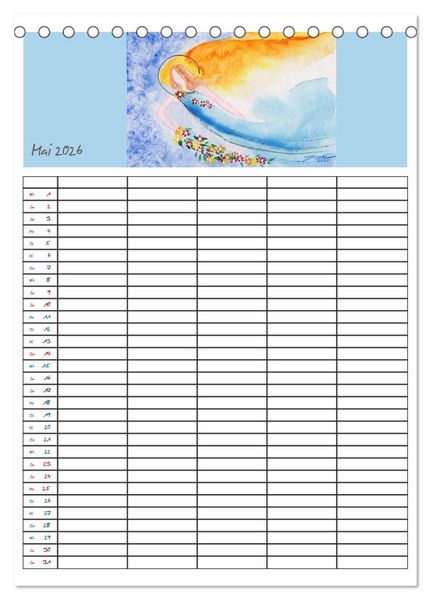 Produktbild: Engelhafter Familienplaner (Tischkalender 2026 DIN A5 hoch), CALVENDO Monatskalender