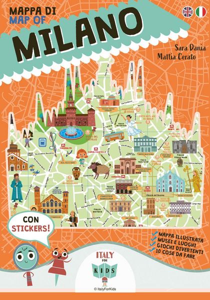 Produktbild: Mappa di Milano illustrata. Ediz. italiana e inglese. Con adesivi