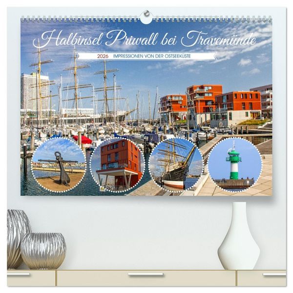 Produktbild: Halbinsel Priwall bei Travem&uuml;nde &ndash; Impressionen von der Ostseek&uuml;ste (hochwertiger Premium Wandkalender 2026 DIN A2 quer), Kunstdruck in Hochglanz